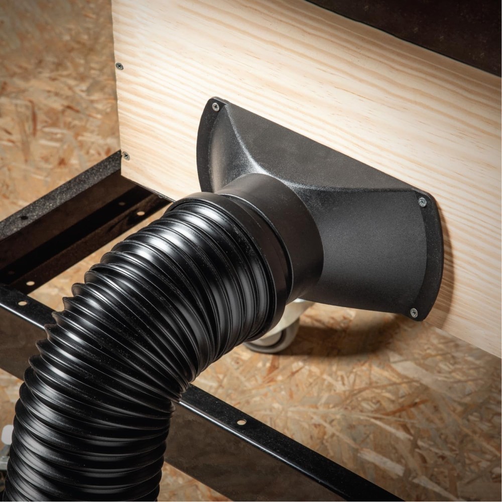 Compact ABS 4-Inch Rectangular Dust Collector Hood for Woodworking Applications