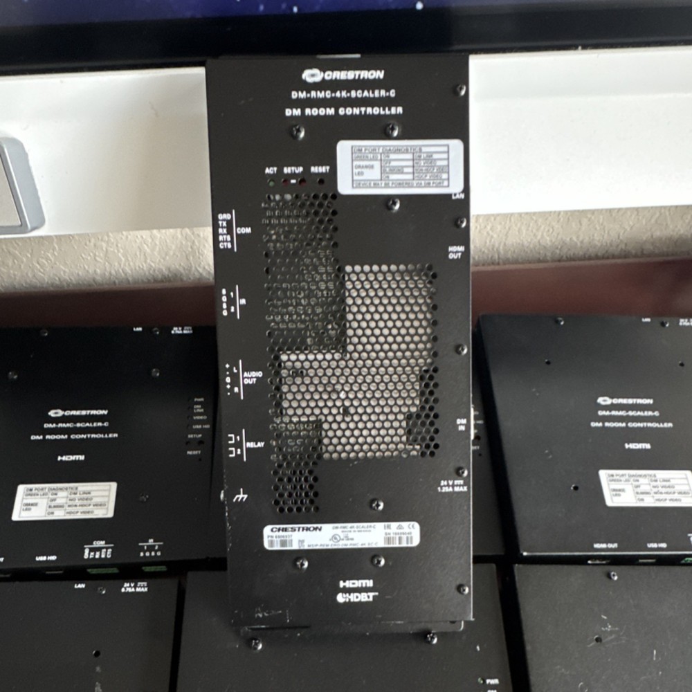 Crestron Touch panel , DM-RMC Scaler, and 4K Scaler