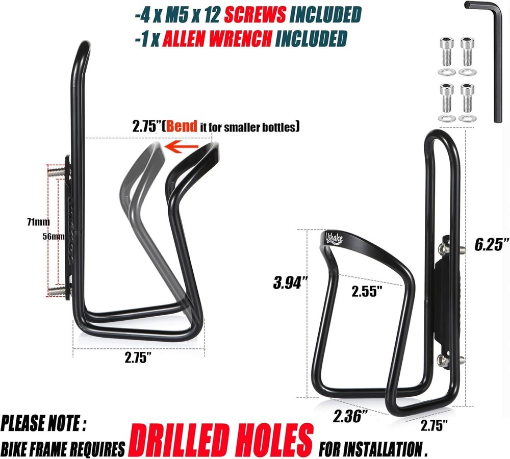 Secure Fit Water Bottle Cages for Bikes - Easy Install & Lightweight Design