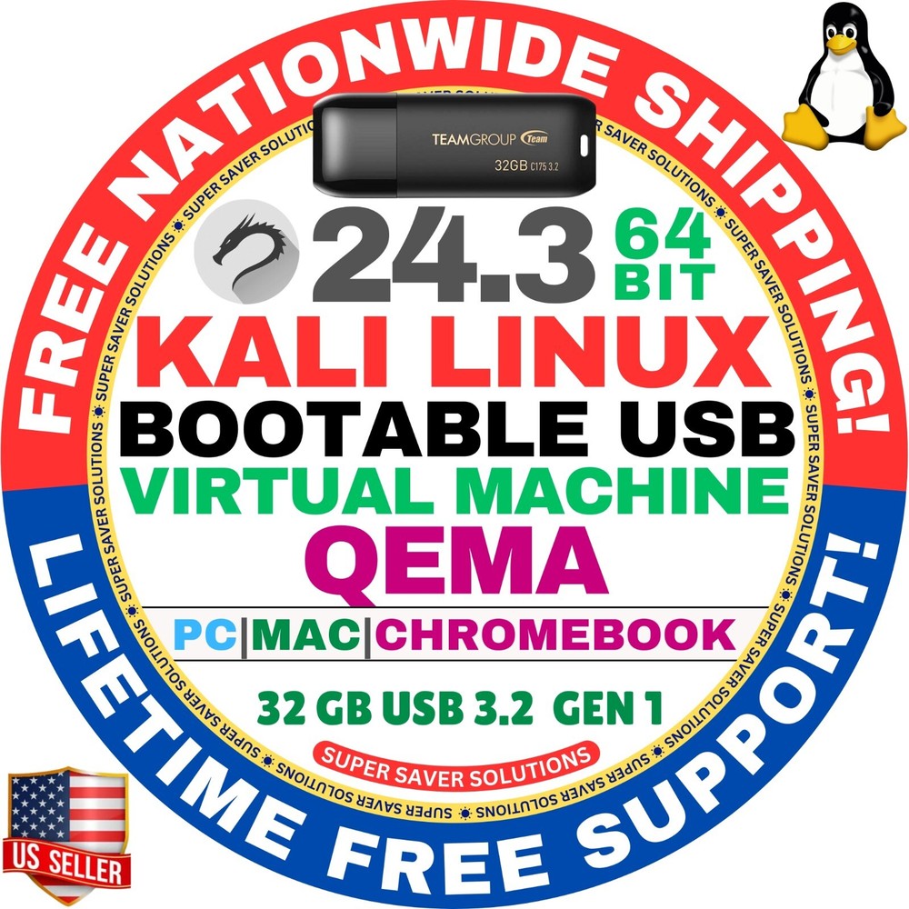 KALI LINUX OS 24.3 LIVE / FULL INSTALLER / DVD, USB / 64-BIT, AMD64 / MAC PC ALL