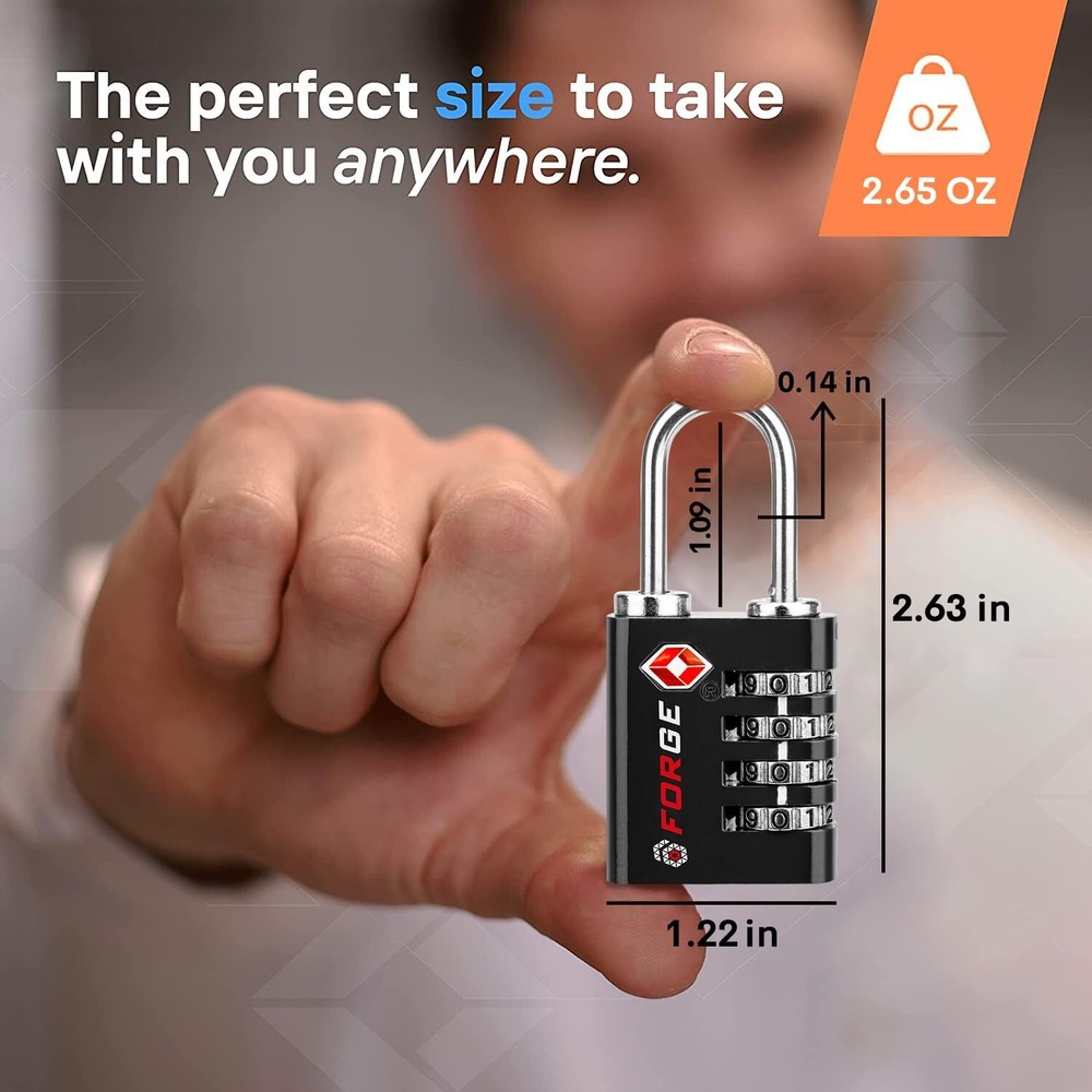 Forge Dual-Opening: Key or Combination Access Lock, TSA Approved Locks for Lu...