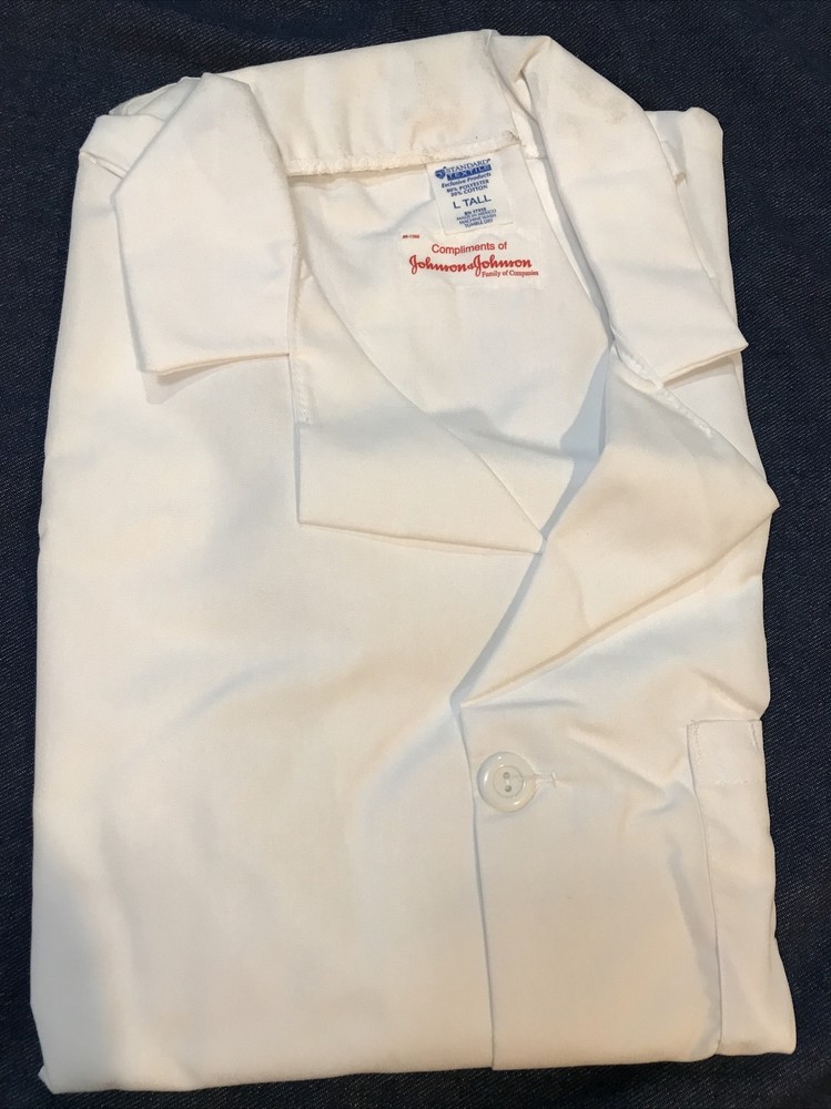 Standard Textile: Made For Johnson & Johnson Lab Coat Poly Blend Size L Tall