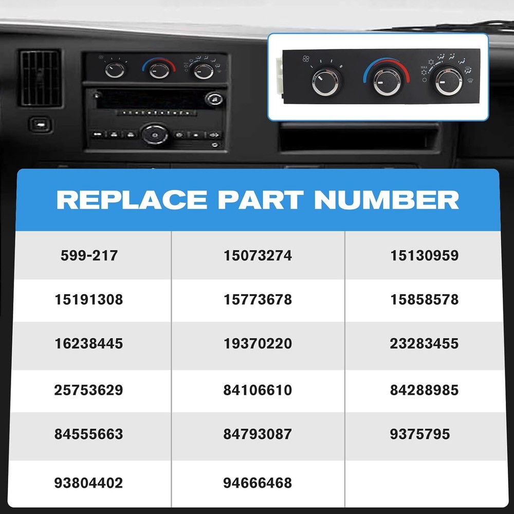 599-217 Climate Control Module For Dorman Chevy GMC Van 96-20 Express Ventur