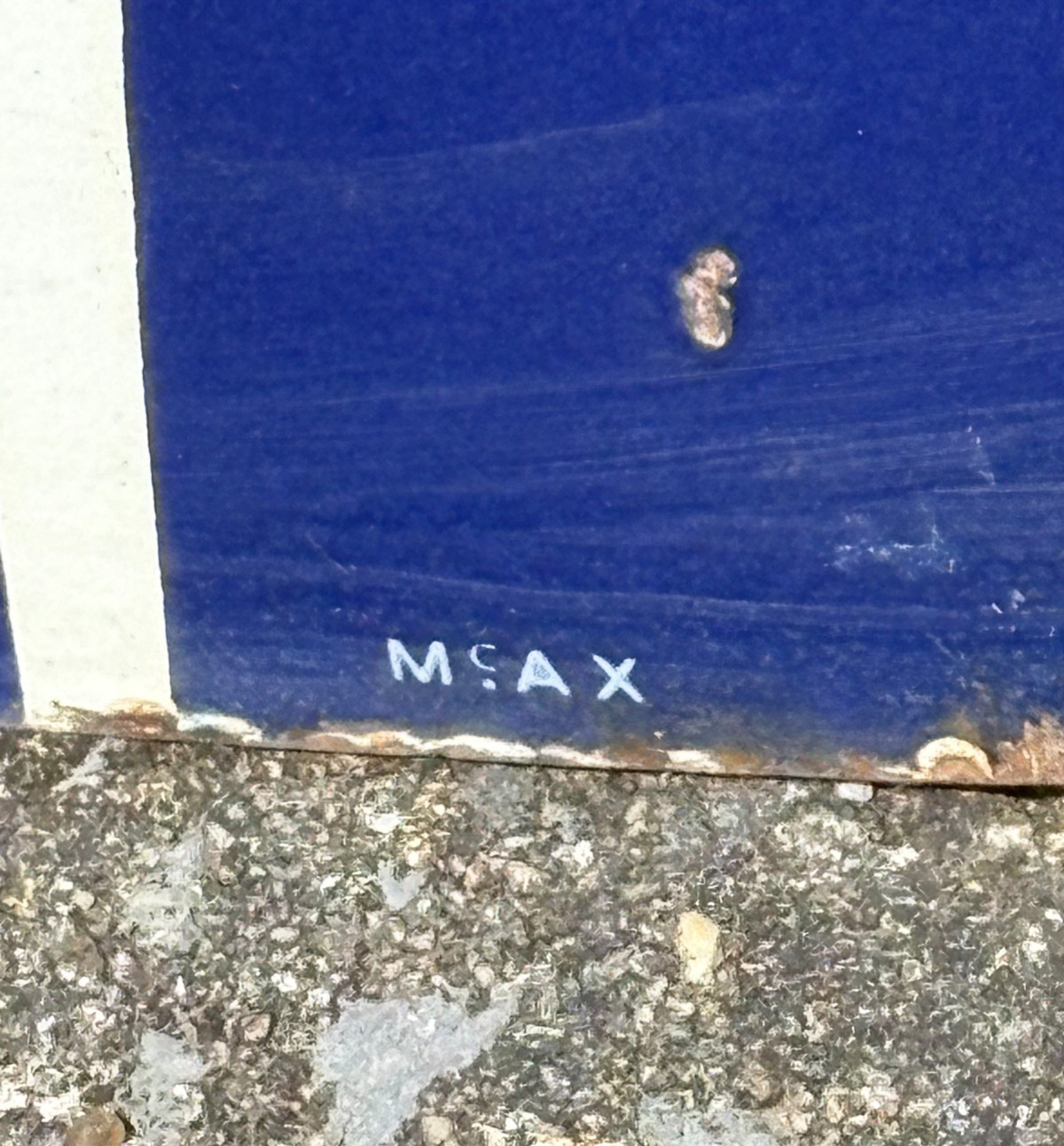 ORIGINAL 1950's "AMOCO GASOLINE" LARGE DOUBLE SIDED PORCELAIN DEALER SIGN, NICE