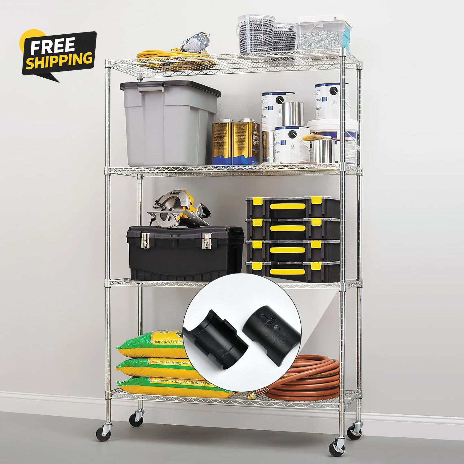 200 Pack Wire Shelf Lock Clips, 1 Inch Wire Shelf Clips for Post Shelving