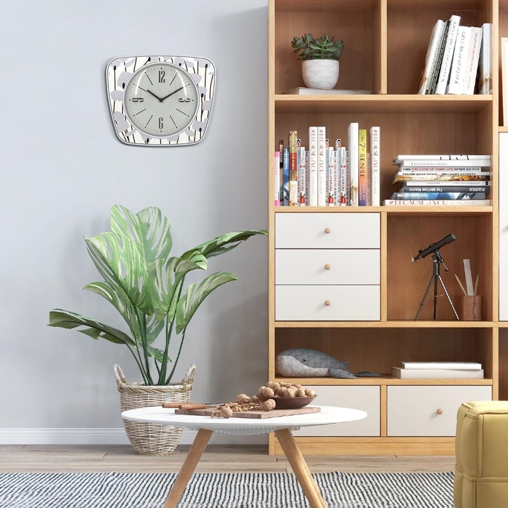 Vintage Square 9 Inch Quartz Wall Clock - Rustic Gray Decorative Design with ...