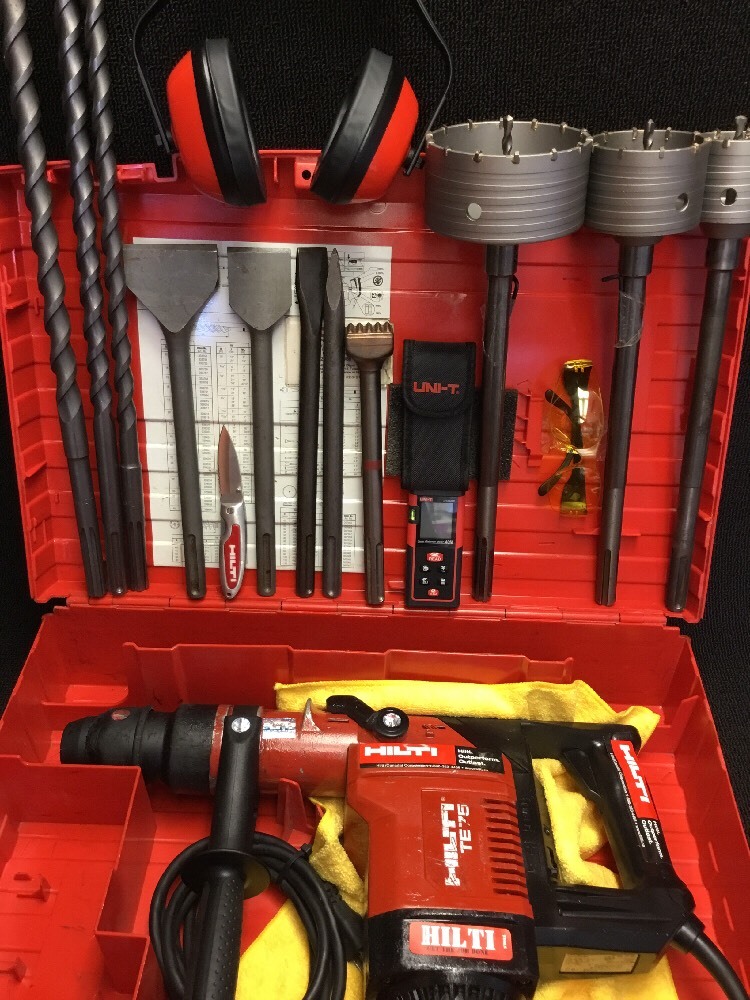 HILTI TE 75, PREOWNED, FREE CHISEL, BITS, LASER METER, FAST SHIP