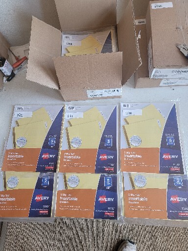 6 Avery Dennison 11110 Big Tab Insertable Storage Divider 5 Tabs C12135c