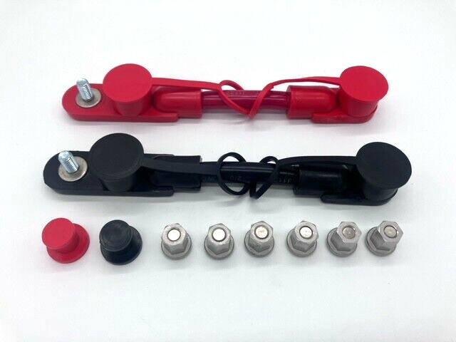 1 POS 1 NEG Overmolded 2 Battery Cable Harness Nuts & Caps