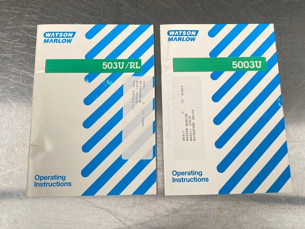 Watson Marlow 503U/RL 5903U Pump - Users Manual /Instructions Book