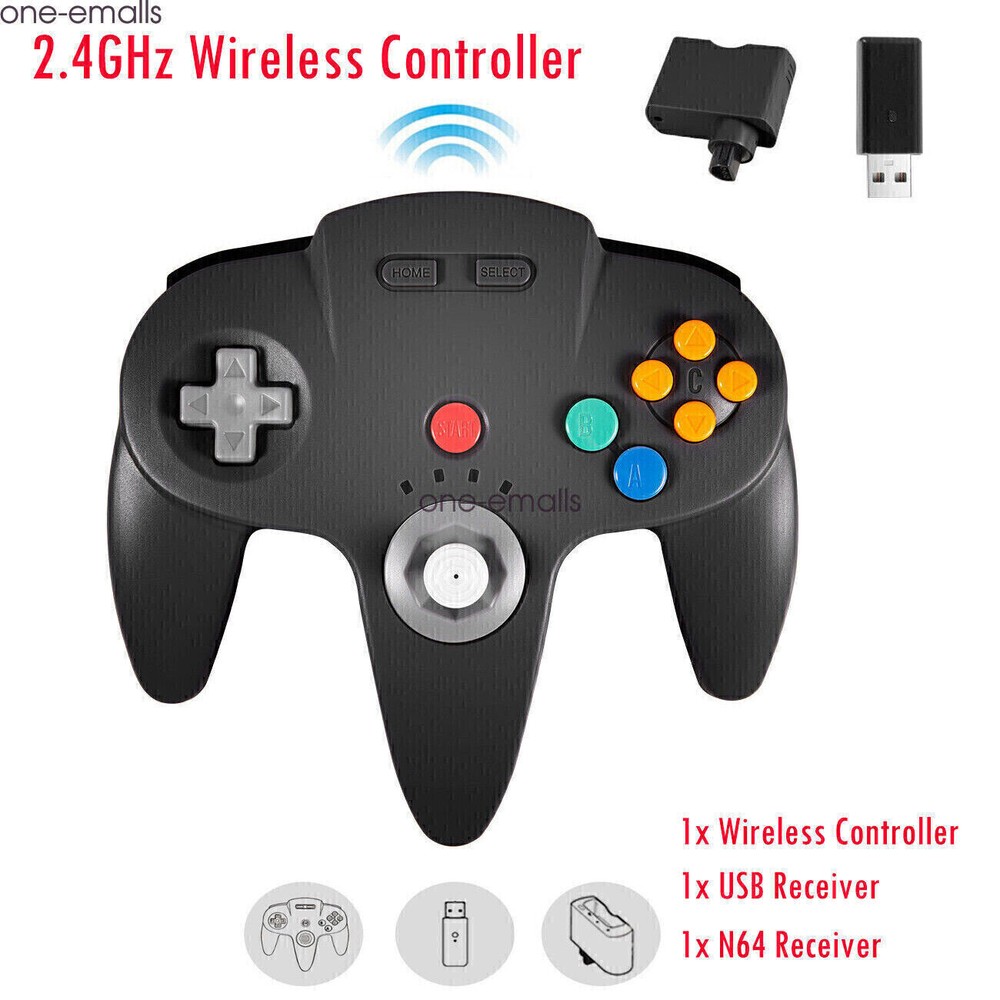 Wireless N64 Controller for Nintendo 64 Console PC Windows Switch w/ Rumble Pak.