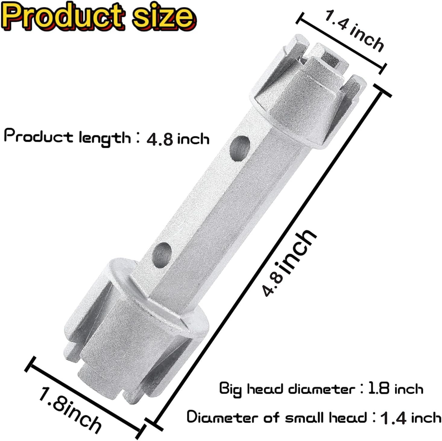 Tub Drain Remover & Basin Wrench, Dual Ended Ratchet Wrench Use to Silver