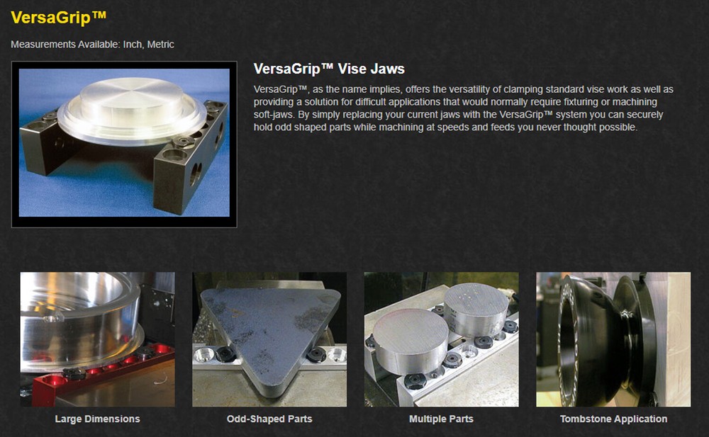 Mitee-Bite #33166: VersaGrip Vise Jaws Set Without Mounting Holes. Jaws: