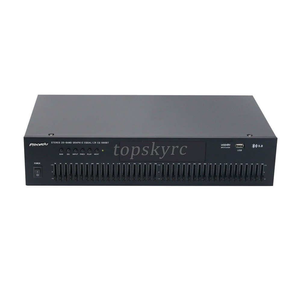 666BT 220V Stereo Graphic EQ Bluetooth Audio Equalizer 40-band Support USB