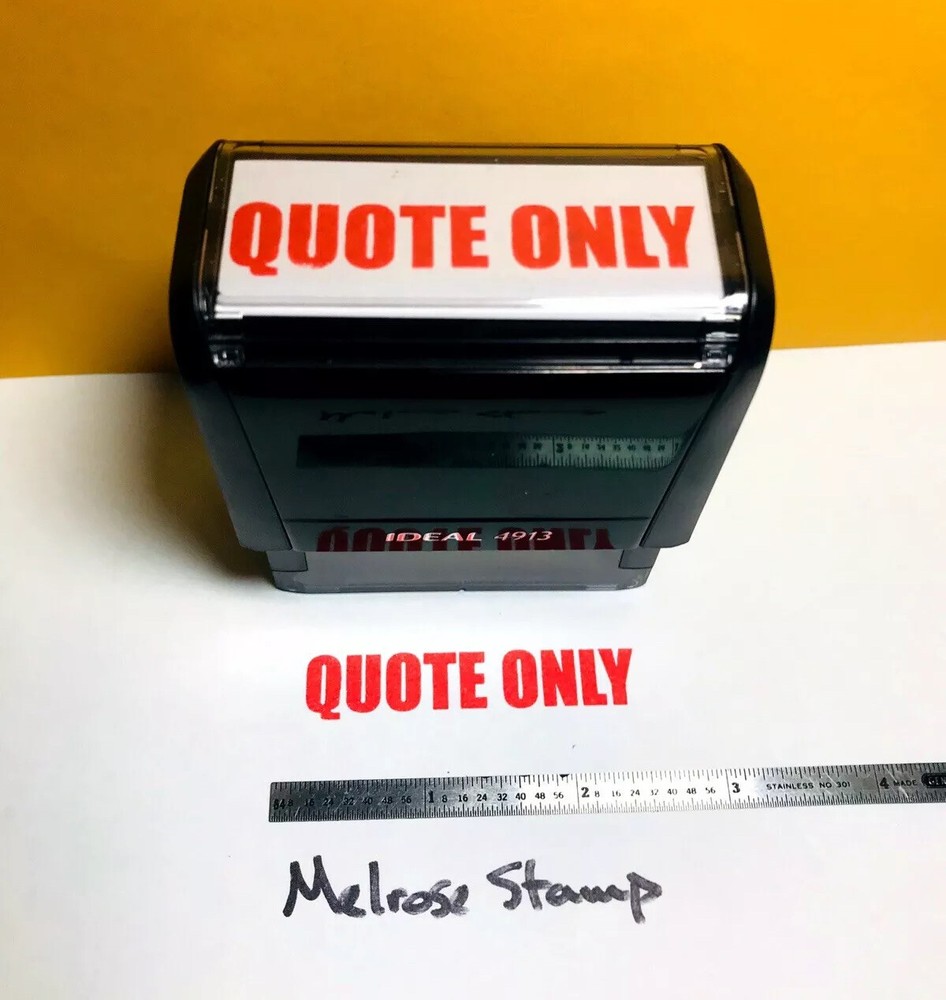 Quote Only Rubber Stamp Red Ink Self Inking Ideal 4913