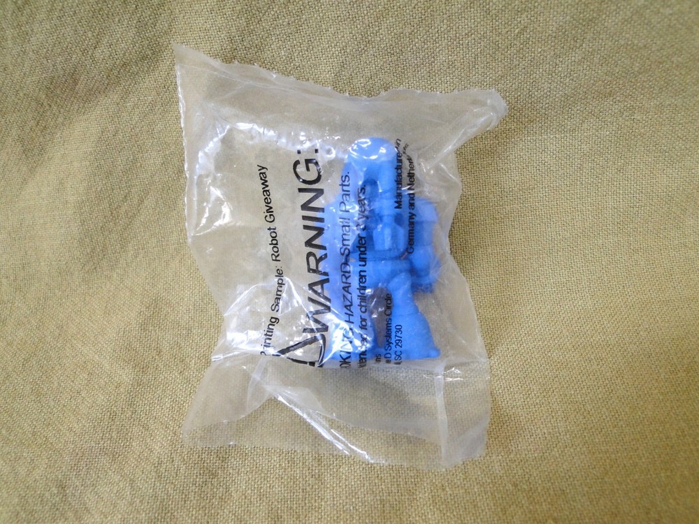 Intel 3-D Printing Sample: Blue Robot Figure