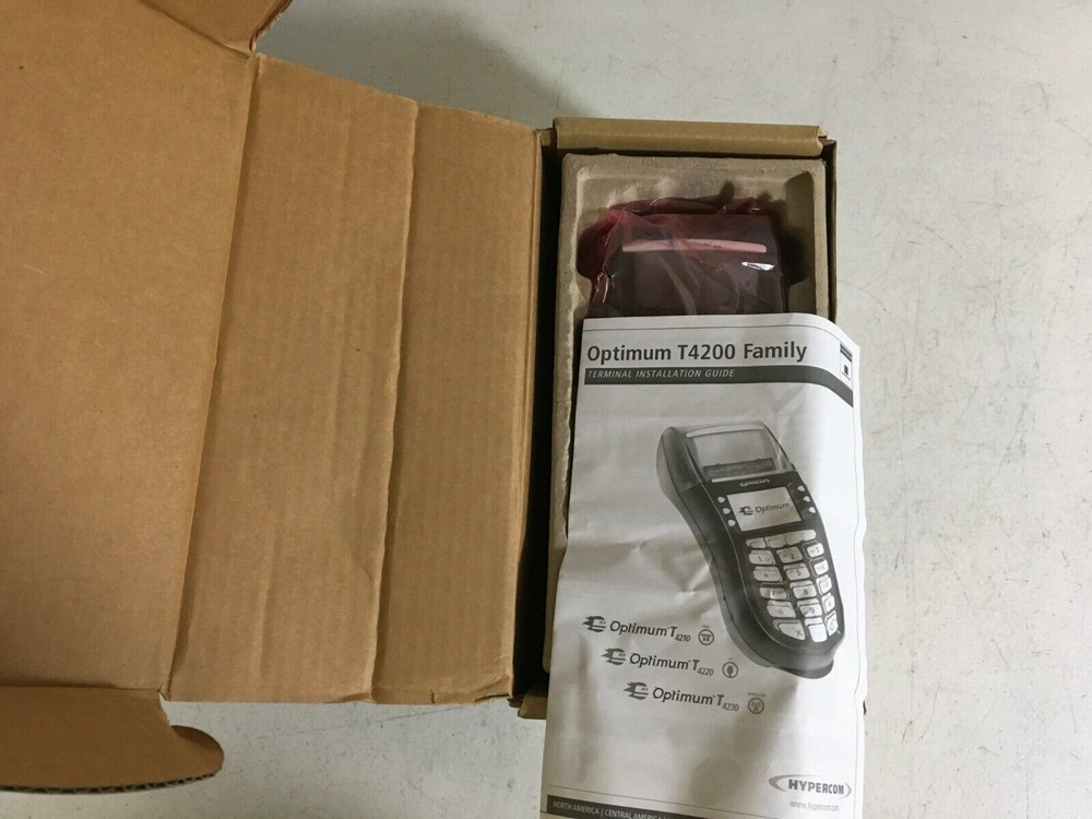 Hypercom T4220 CREDIT / DEBIT CARD READER PRINTER T4220 ORIGINAL BOX POWER CORD