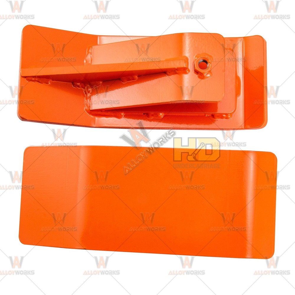 2x ORANGE Tractor Bucket Protector Ski Edge Tamer Protector Snow Removal