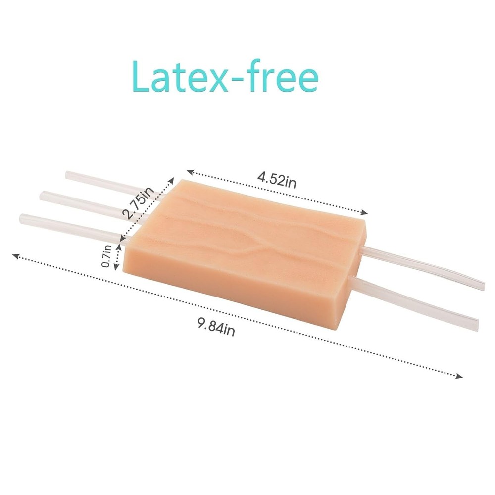 IV Insertion/Injection Training Pad with Simulated Dermatoglyph and Raised Ve...