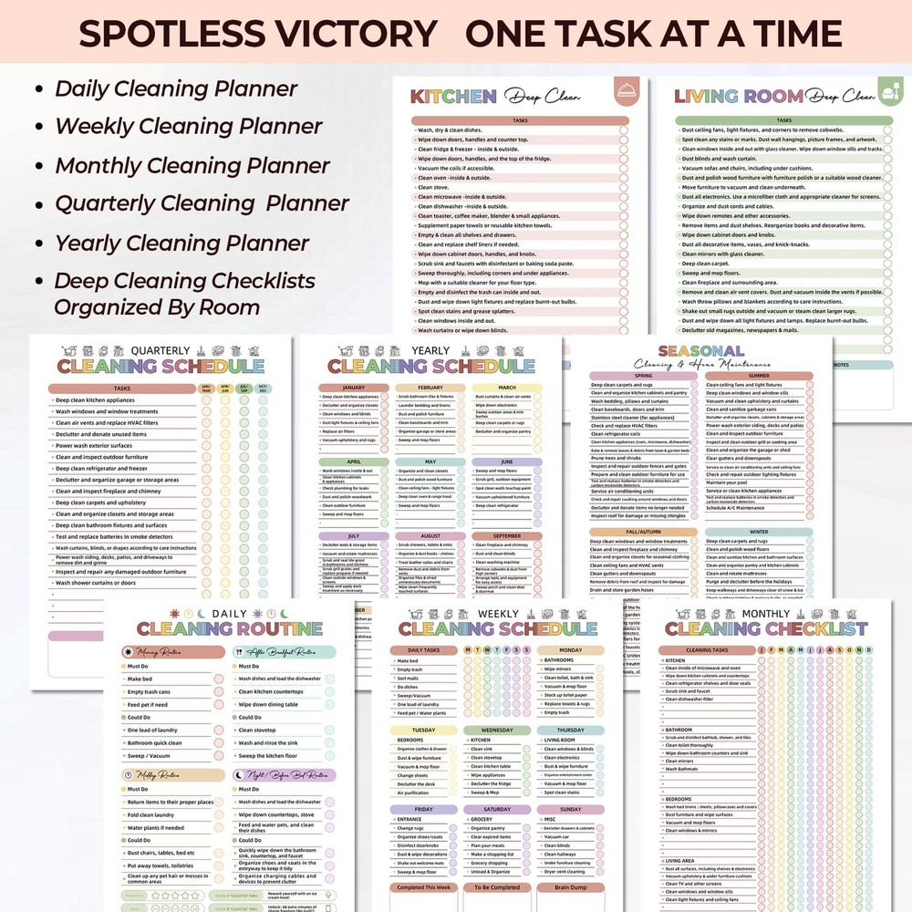 Adhd Cleaning Planner - Reusable Adhd Cleaning and Organizing Planners Adhd C...