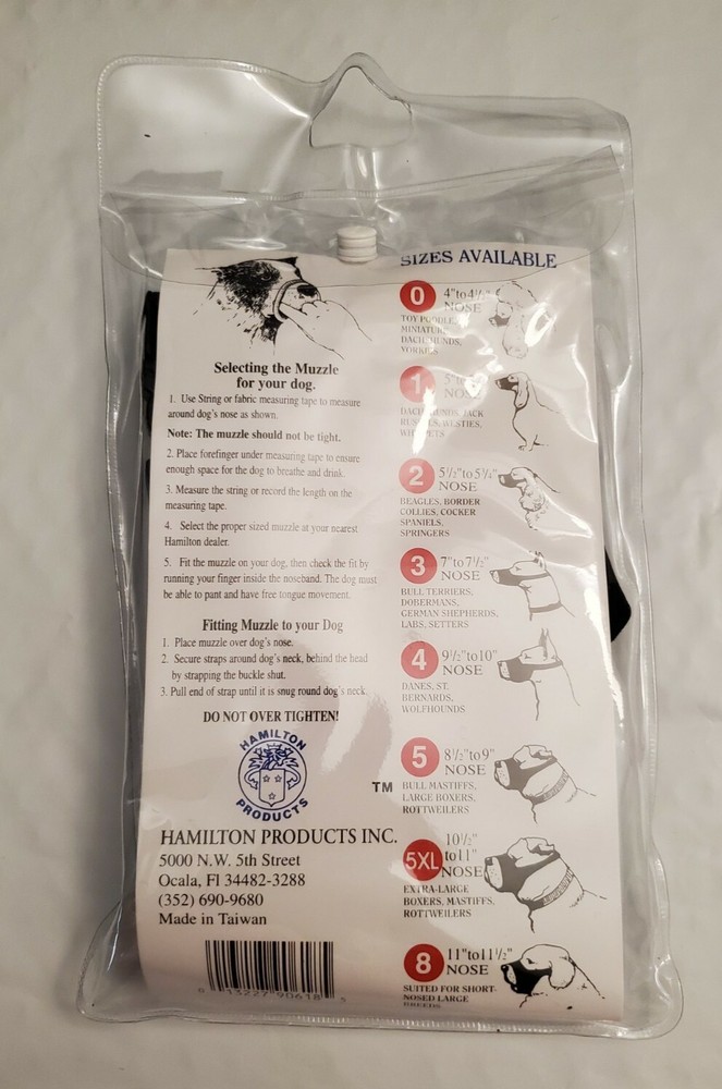 H.P. Mugz Nylon Muzzle Quick Fit Adjustable Washable 5XL