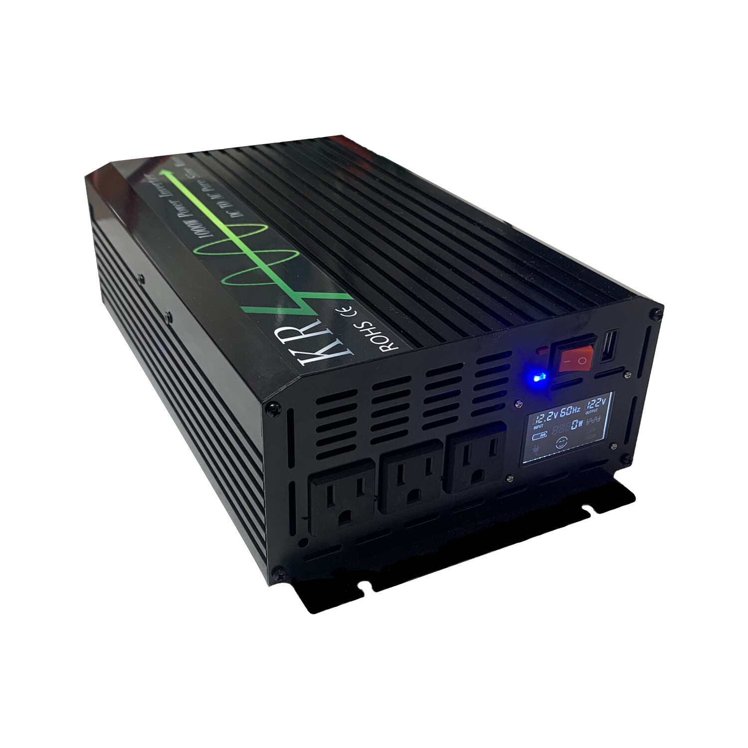 1000W 1500W 2000W Pure Sine Wave Power Inverter 12V DC to 120V AC LCD USB fromUS