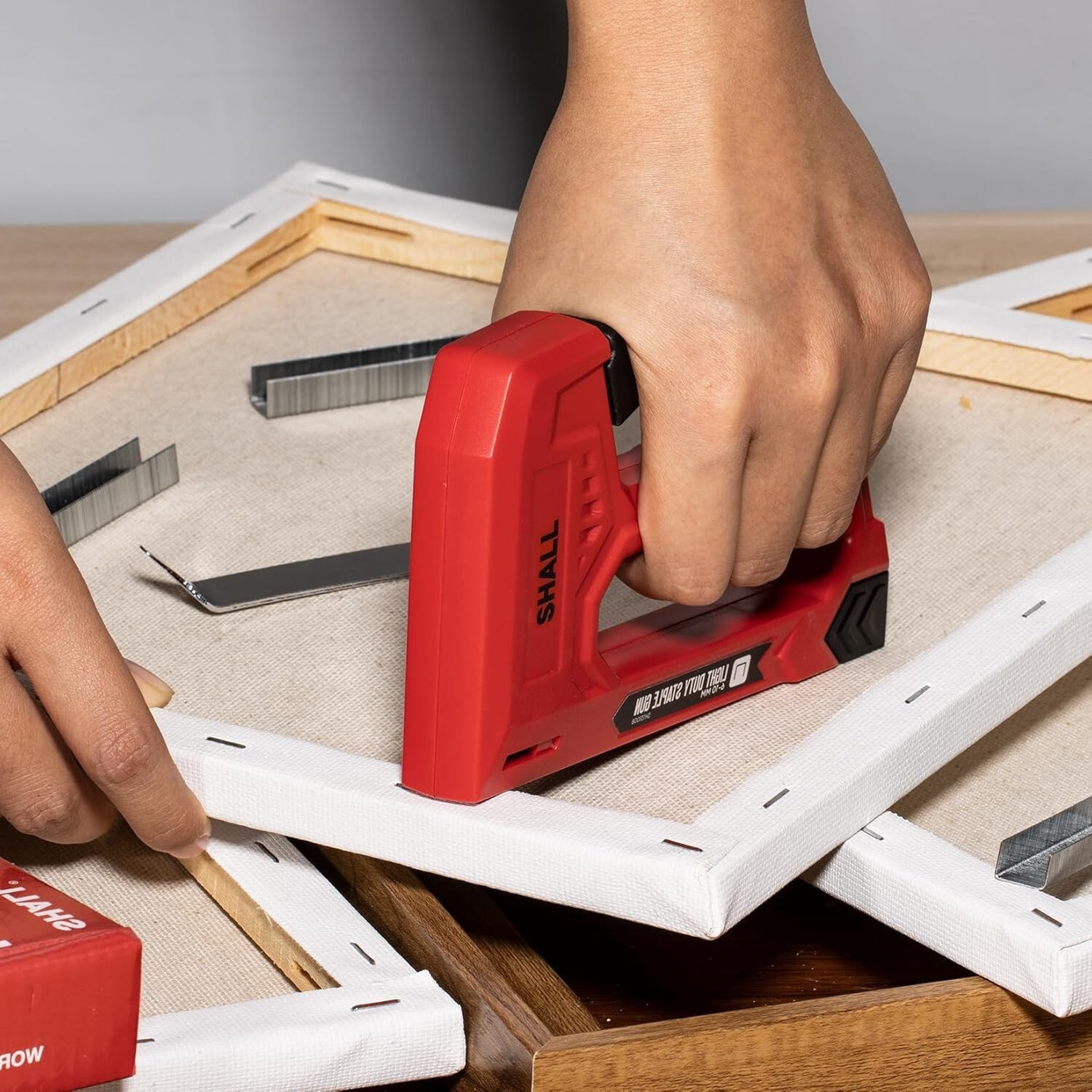 SHALL Light Duty Staple Gun for Wood - with 1600pcs JT21 Staples