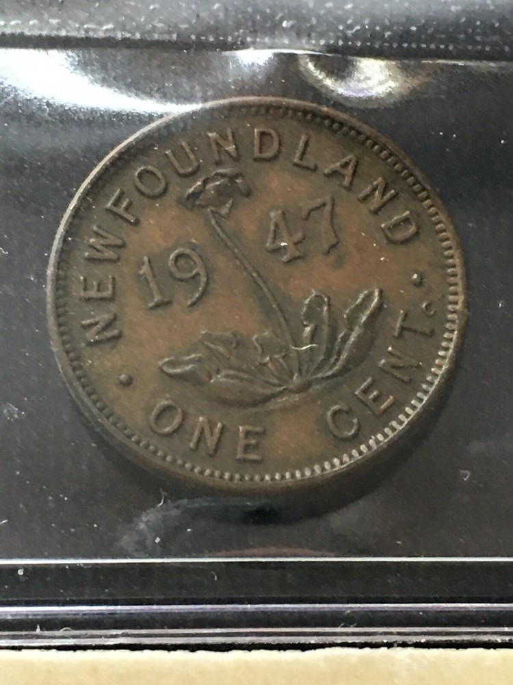1947c Coin Mart Graded, Newfoundland Small One Cent, **EF-40**