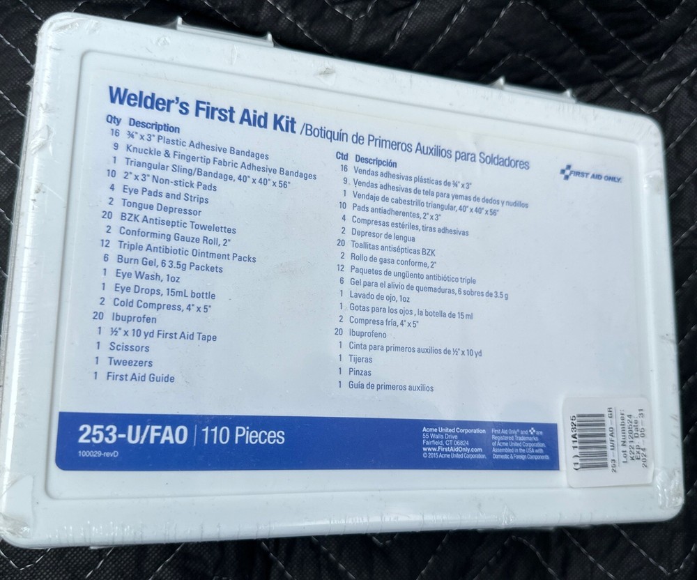 Welder's First Aid Kit - 16 Unit (Plastic)