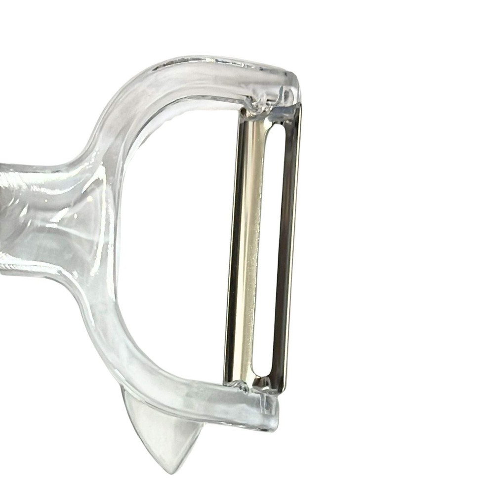 Crystal Handle Fruit & Vegetable Peeler – Flat Blade Design, 6.5" Long