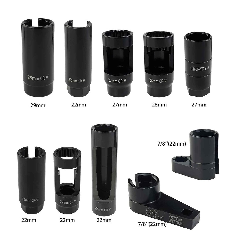 10Pcs O2 Oxygen Sensor and Oil Pressure Sending Unit Removal Socket Tool Set
