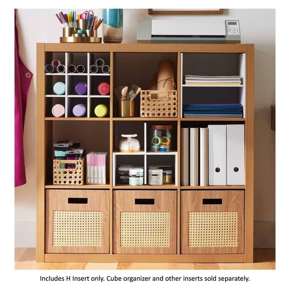 H Shelf Cube Organizer Insert White Texture Easy To Assemble and Install