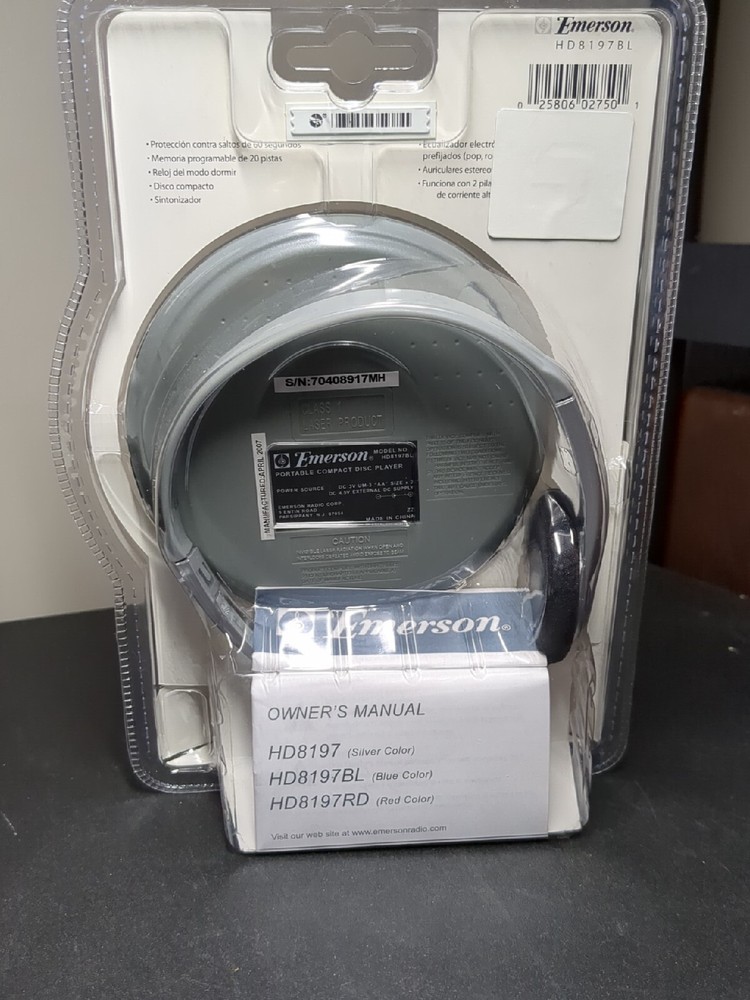 NEW Emerson HD8197BL 20 Track Programmable Memory CD Player 60 second Anti-skip
