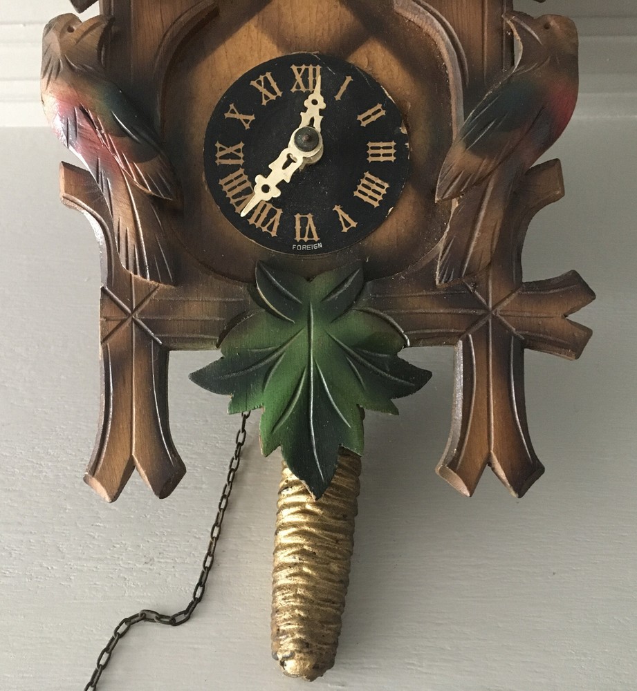 Vintage Wooden Cuckoo Clock. Foreign. As Found