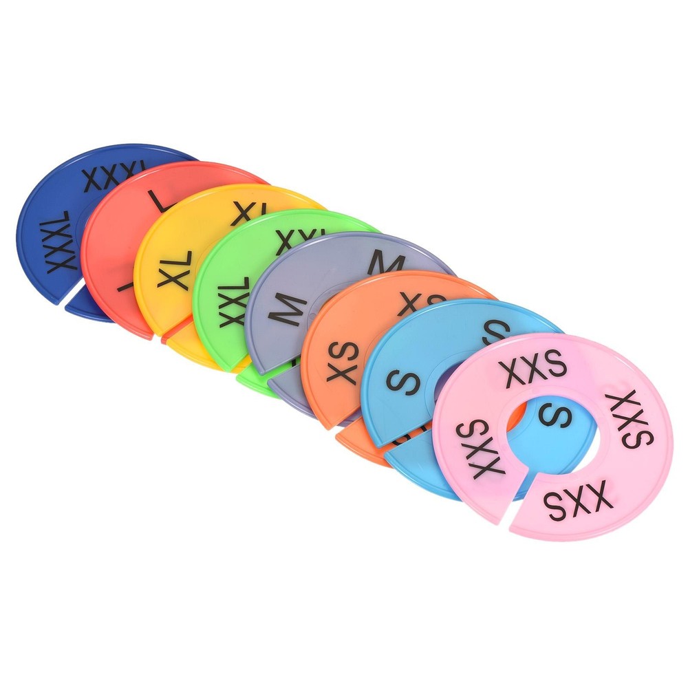 8pcs Reusable Clothes Dividers Hook Separators 2XS - 3XL Multicolor