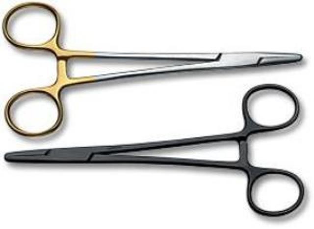 COLO/ANGLER 3-1/2" STRAIGHT FORCEPS  BLK
