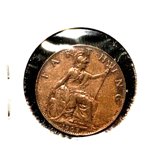 Great Britain 1907 farthing KM 792 XF cleaned (1)