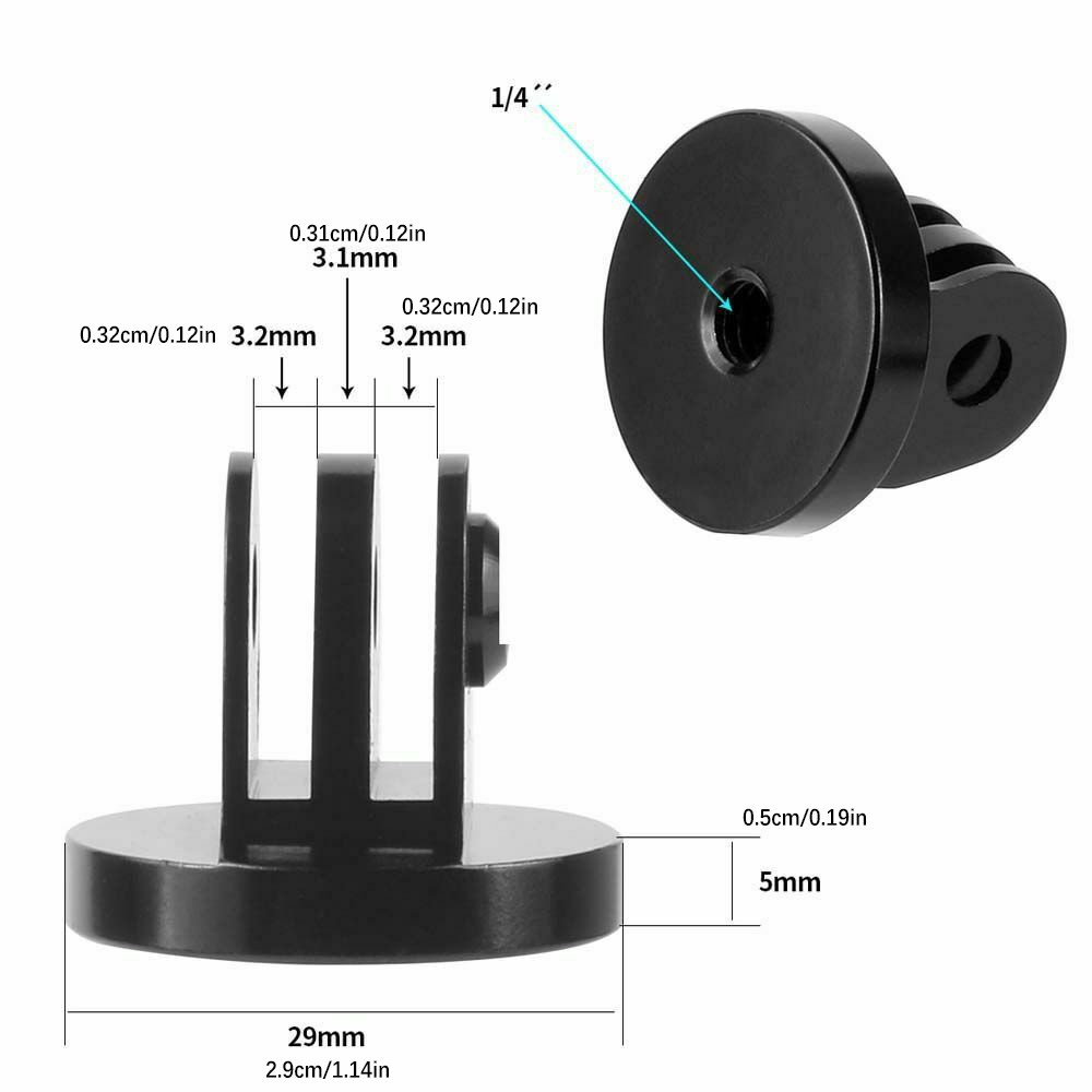 Aluminium Alloy Tripod Mount 1/4 Thread Selfiestick Adapter For Action Camera