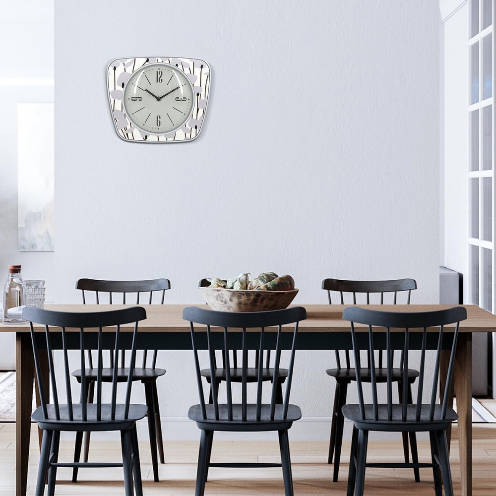 Vintage Square 9 Inch Quartz Wall Clock - Rustic Gray Decorative Design with ...