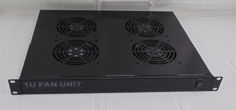 Raising Electronics 1U Rack Mount Fan Unit with 4 Fans for Sever Network Data Ra