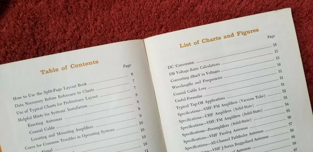 Vintage TV Distribution 1966 Systems Handbook Jerrold Split Page Manual