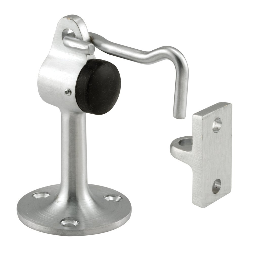 J 4602 4 In. Floor Stop Solid Brass Brushed Chrome Finish single Pack
