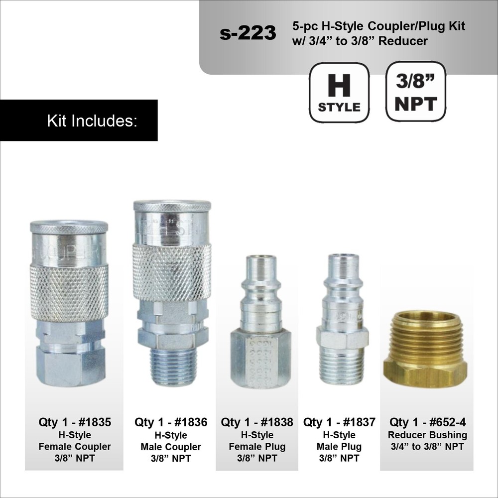 Milton® H-Style Coupler and Plug Reducer Kit