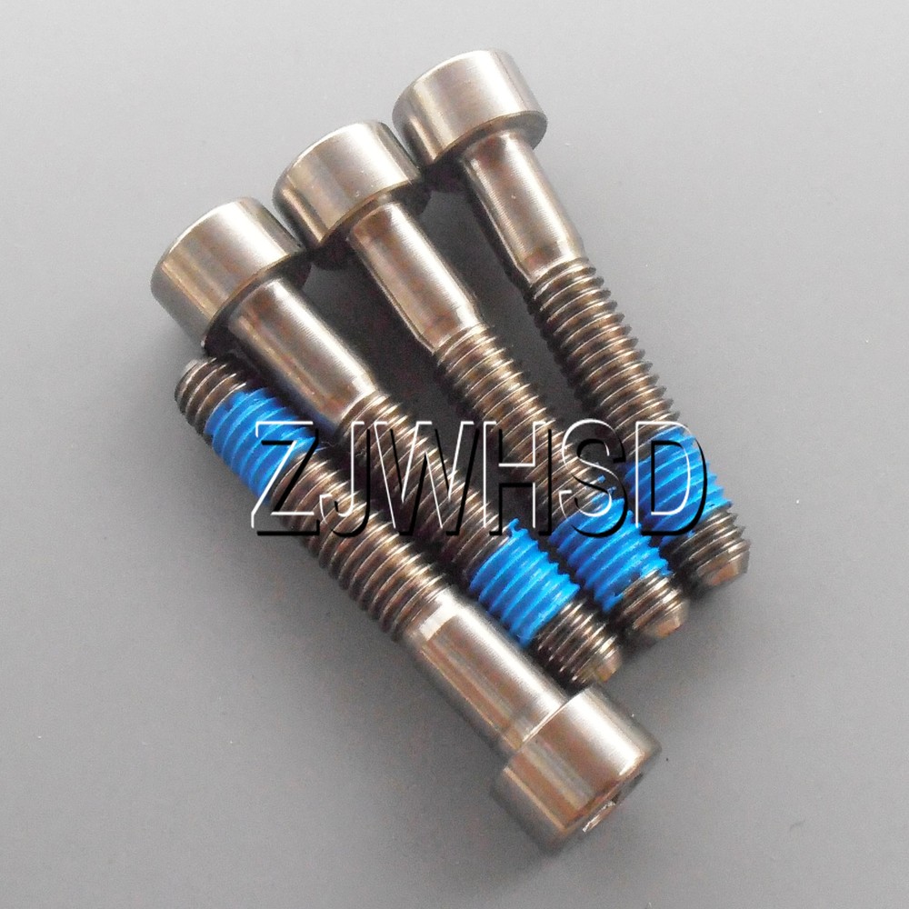 4pcs M6 x 35 mm Ti Titanium Screw Bolt Allen Hex Socket Cap Head + Thread Locker