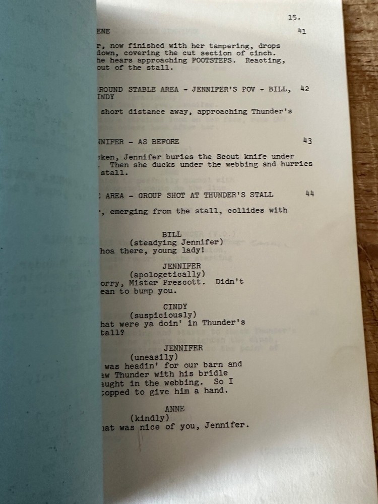 Thunder and the TRI COUNTRY JUNIOR RODEO ORIGINAL TV SHOW SCRIPT