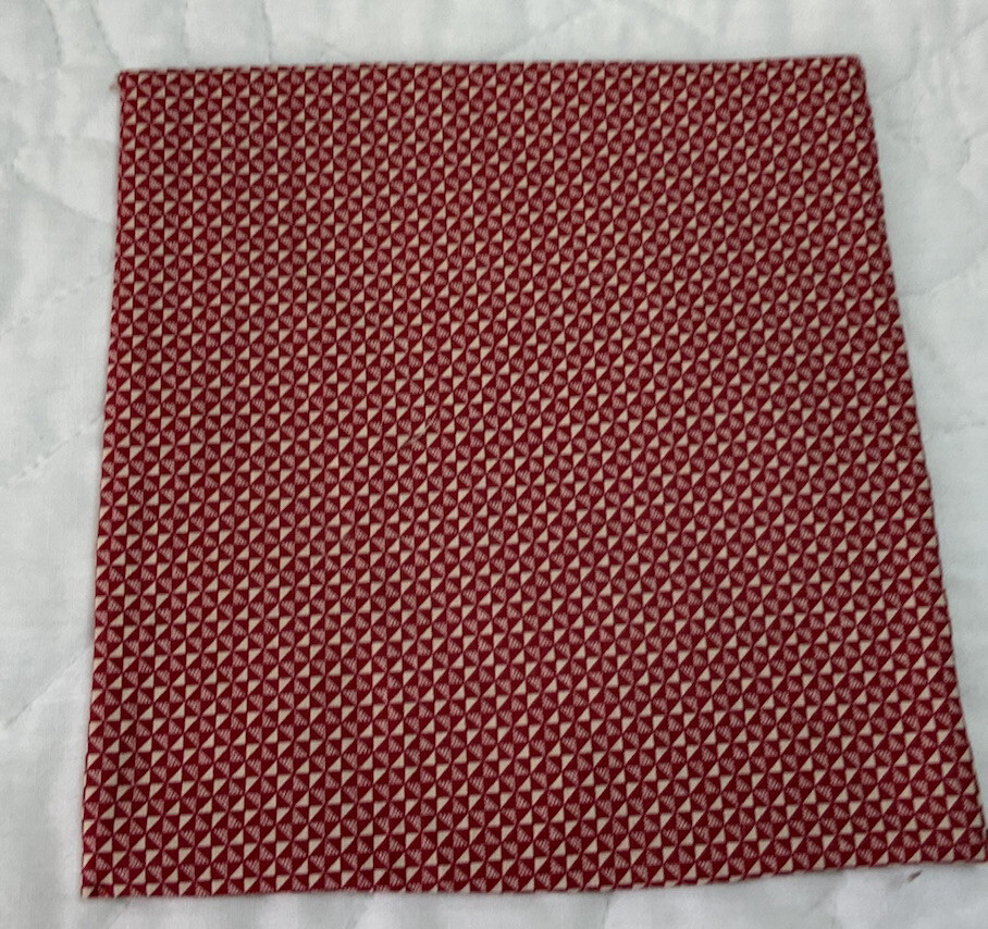 Vintage Patchwork Small Quilt Table Topper, Square, Diamonds, Royal Blue, Red