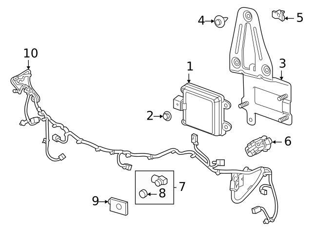 Genuine GM Front Object Alarm Sensor Wiring Harness 86797656