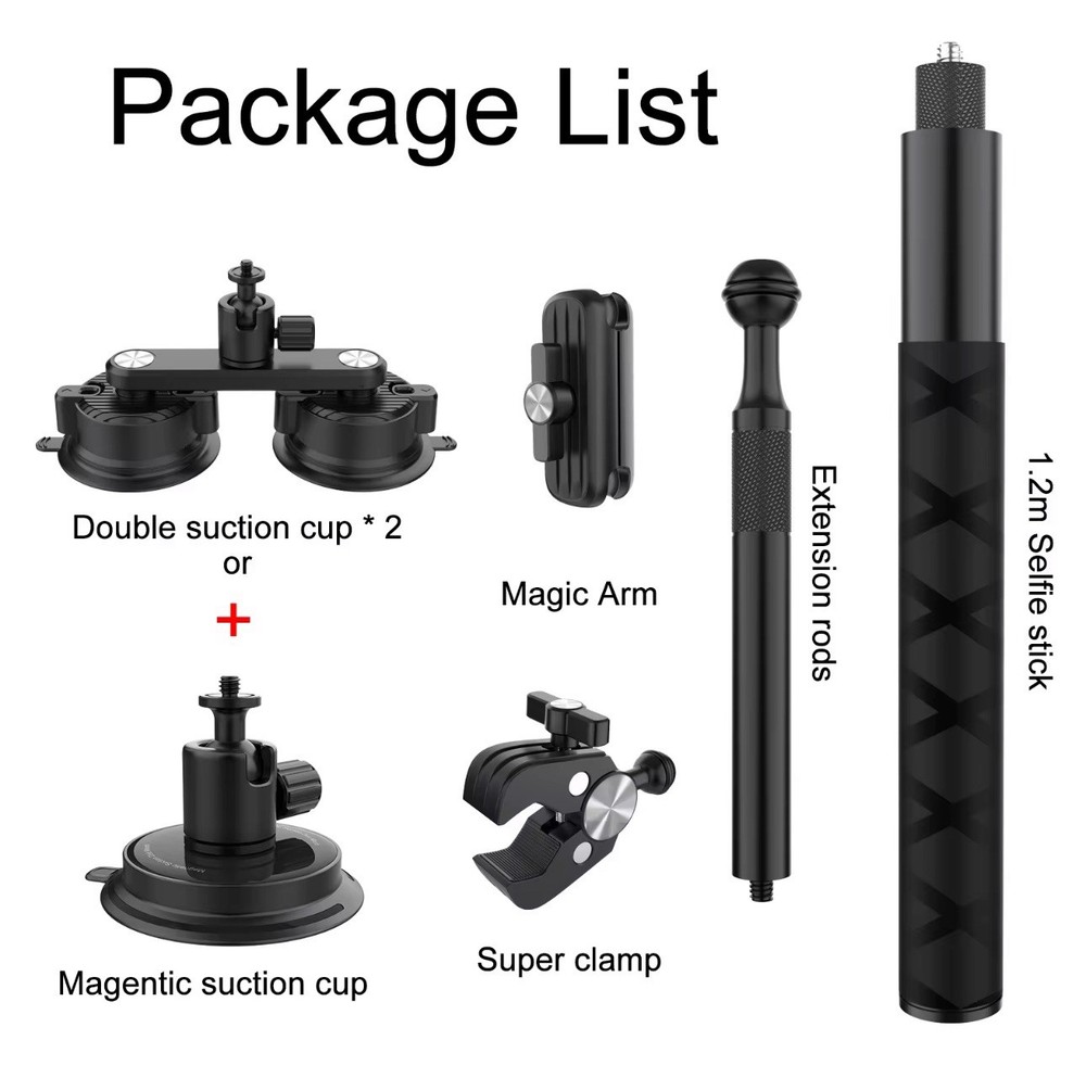 New Insta360 X4 Camera + Triple Suction Cup Car Mount Kit