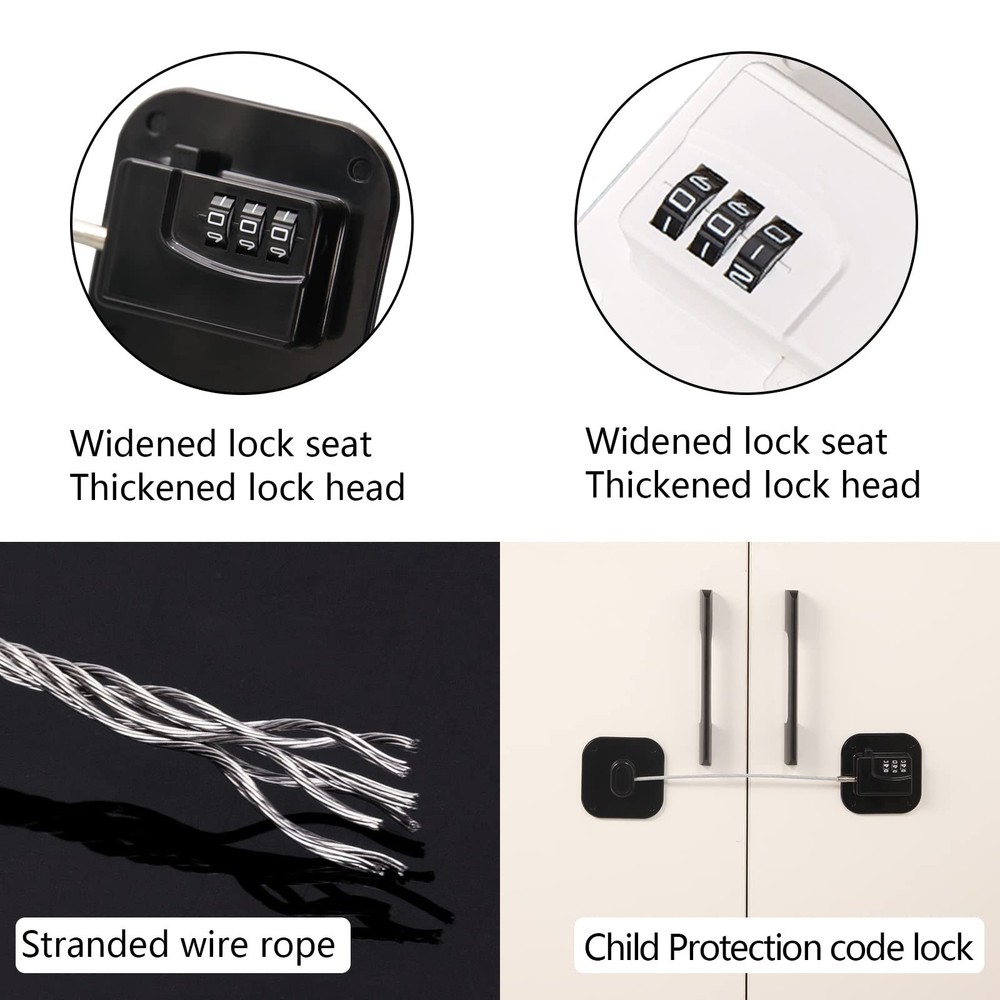 2 Packs Refrigerator Lock Combination Coded Fridge Lock Freezer Child Safety ...