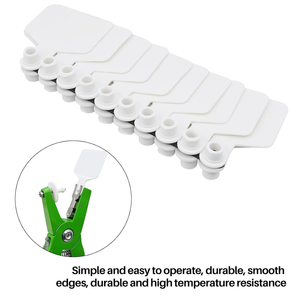 Cattle Ear Tags 100 Pieces Livestock Identification Labels (White)